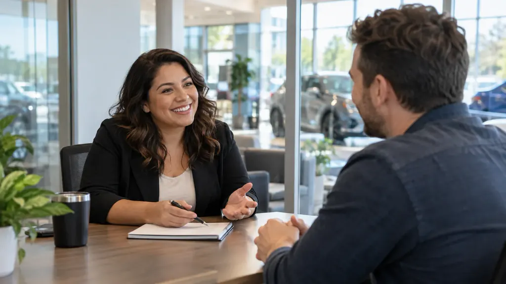 A recruiting professional having a welcoming conversation with a job candidate